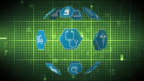 medical icons and heart rate