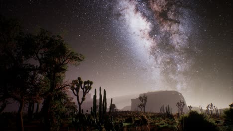 la vía láctea sobre el desierto de utah, ee.uu.