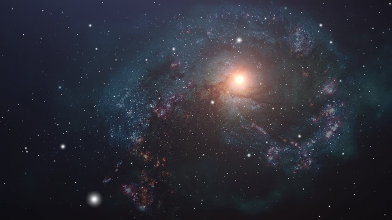 universo, nubes nebulosas y galaxias moviéndose en el espacio