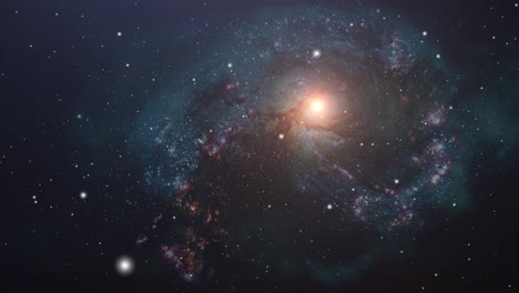 universo, nubes nebulosas y galaxias moviéndose en el espacio
