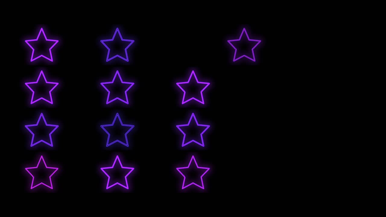 펄싱하는 네온 퍼플 라이트 2가 있는 별 패턴
