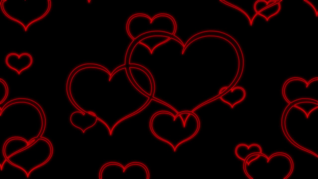 animación sin fisuras de neón brillante del signo del corazón. elemento de diseño para el feliz día de san valentín. para tarjetas de felicitación, pancartas, carteles. video de 4k en primer plano.