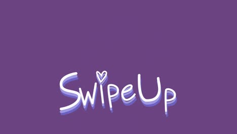 Animation-of-words-Swipe-Up-and-arrows-flickering-on-purple-background-and-changing-colours