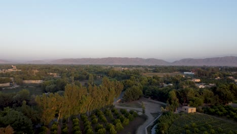 el paisaje cubierto de árboles del distrito de kama