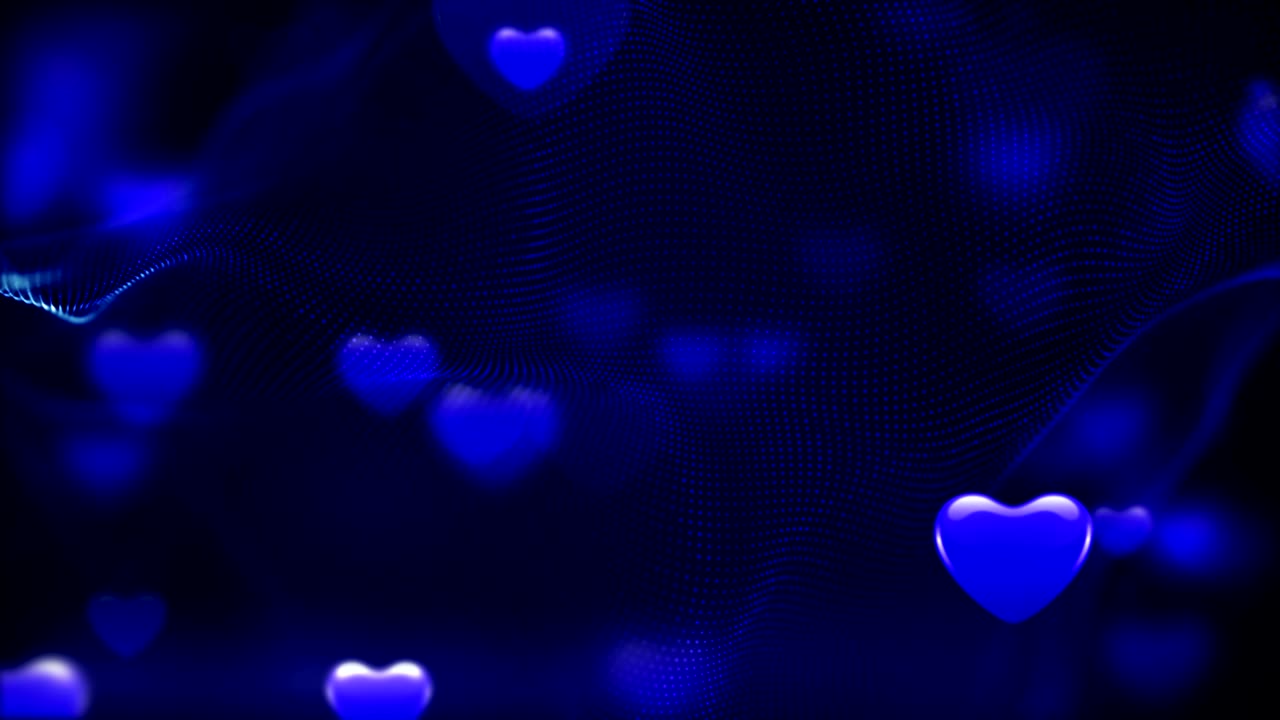 fondo de corazón azul suave de 4k (en bucle) video de stock