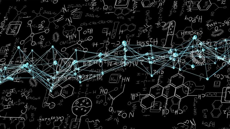Animation of chemical equations over chemical formula