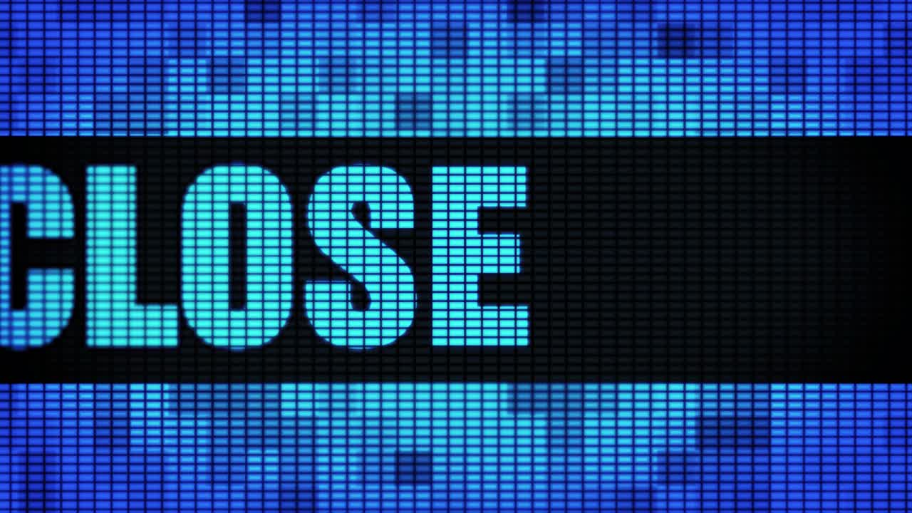 Close on a digital display