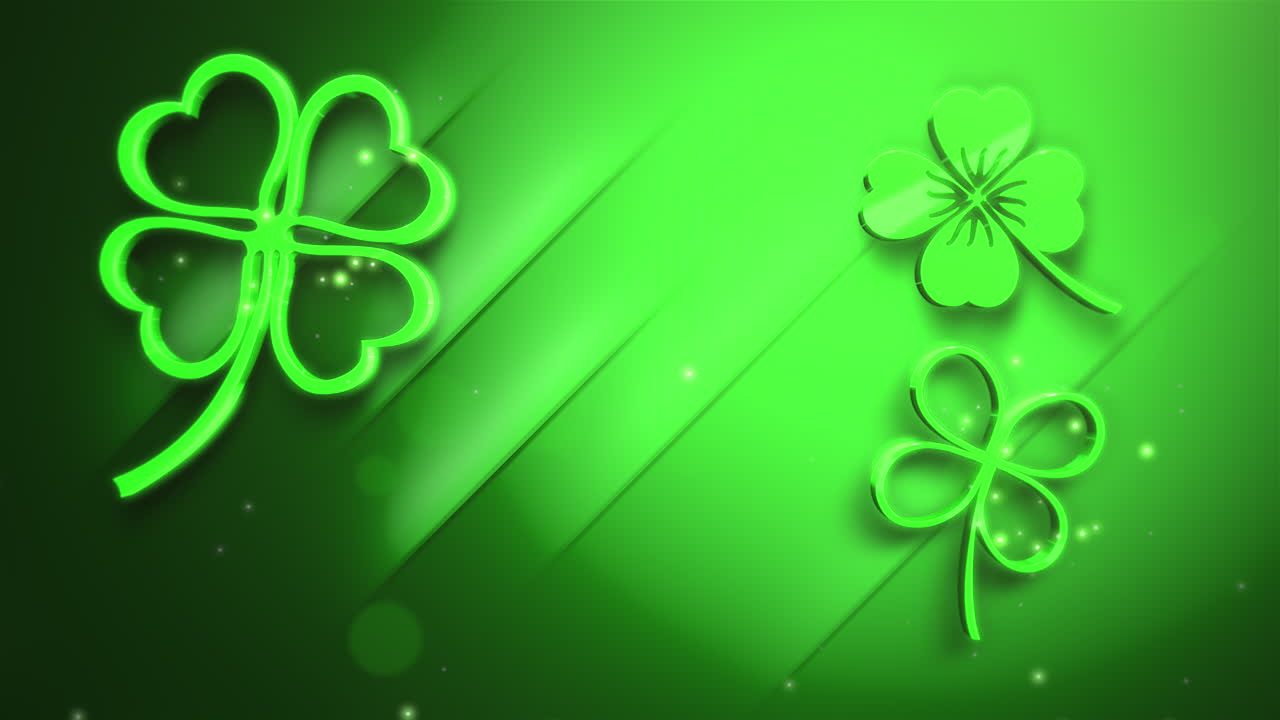 tréboles irlandeses con brillos en degradado verde