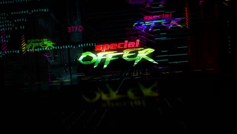 cyberpunk style intro with special offer theme