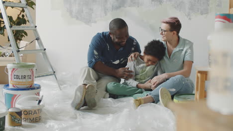 family renovating their home together