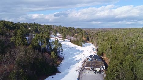 Small-ski-mountain,-drone-video