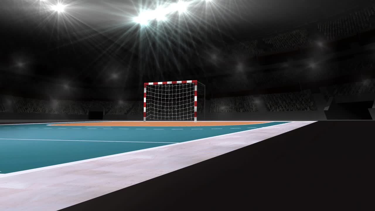 Animation of handball sports stadium with lighting | Premium Stock ...