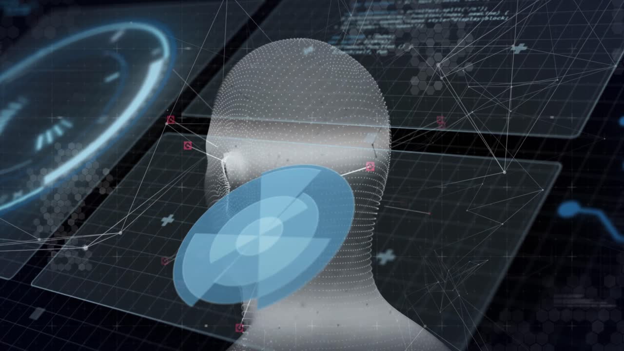 анимация обработки данных через цифровой человеческий