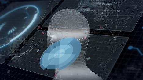 animación del procesamiento de datos sobre el humano digital