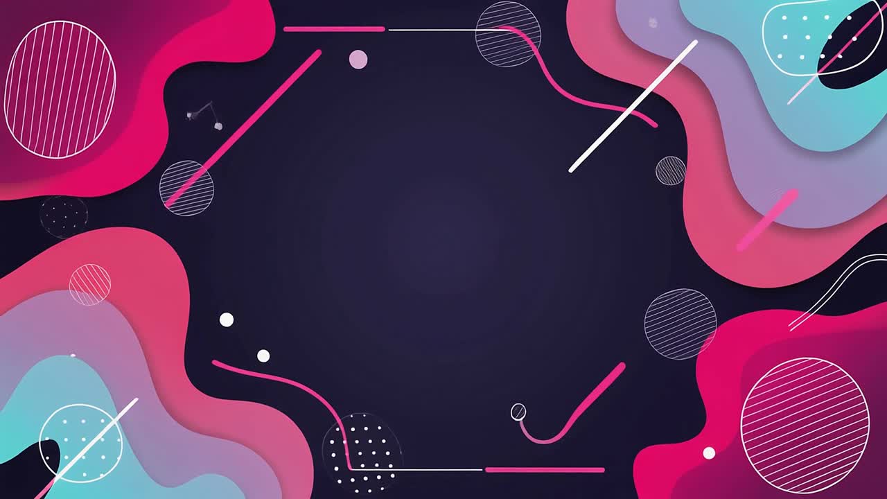 Modern Abstract Motion Graphics with Flowing Pink and Teal Shapes