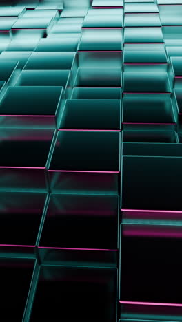 abstract teal and magenta geometric cube pattern