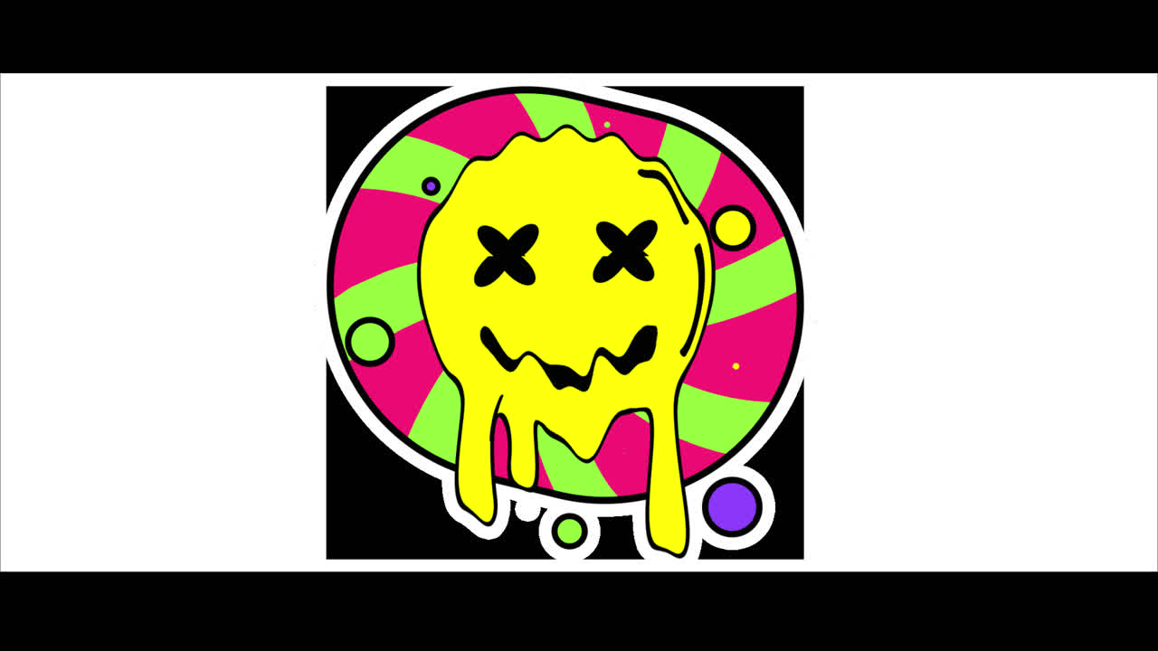 녹는 미소 얼굴 그래픽 아트