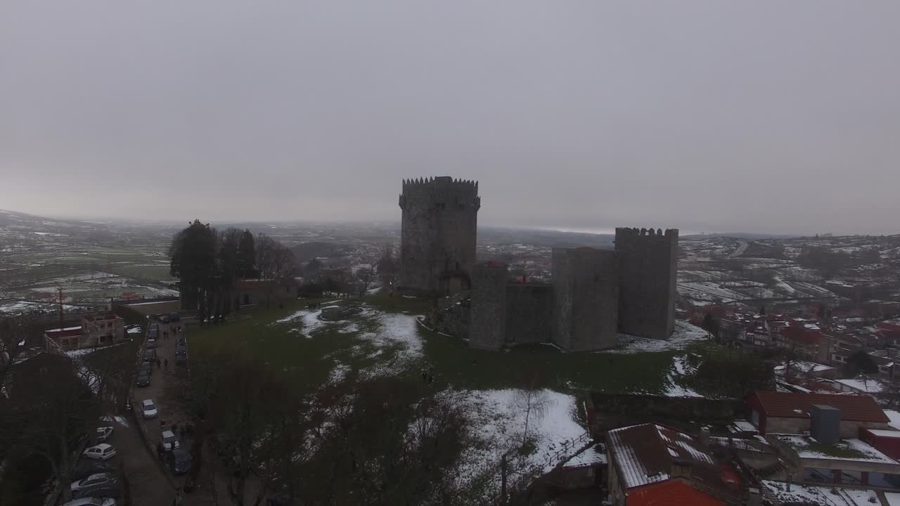 포르투갈에 눈이 있는 성의 조감도