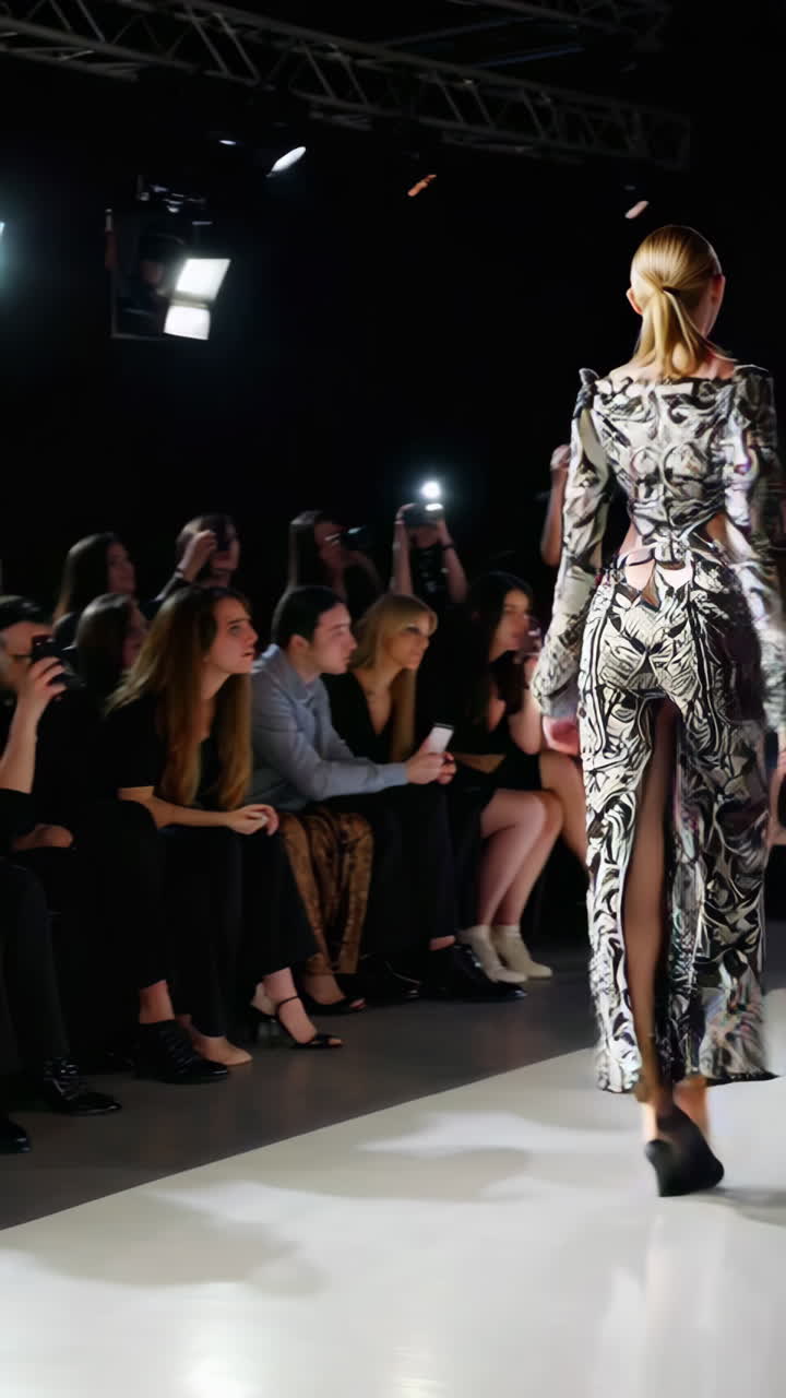 Publikum og modeller ved modeshow