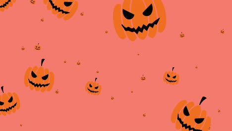 Animation-of-falling-pumpkins-on-pink-background