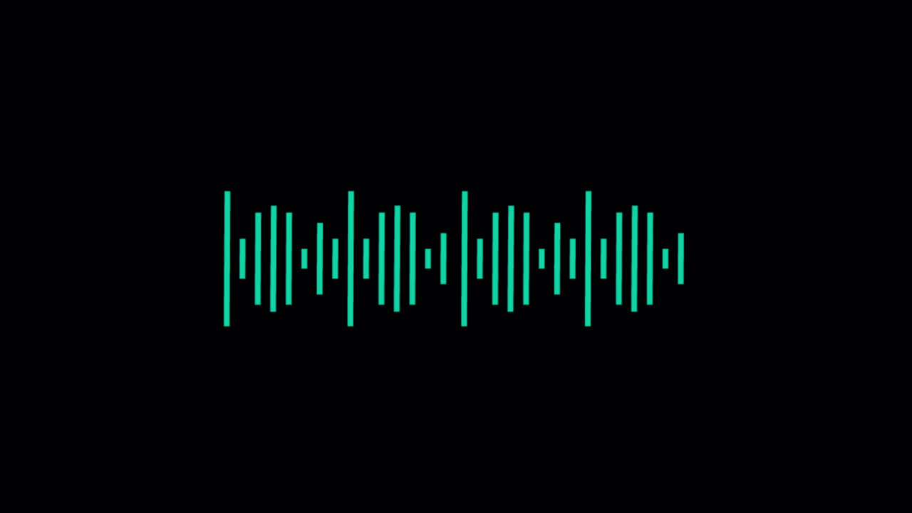 Animated Audio Equalizer Sound Wave on Black Background