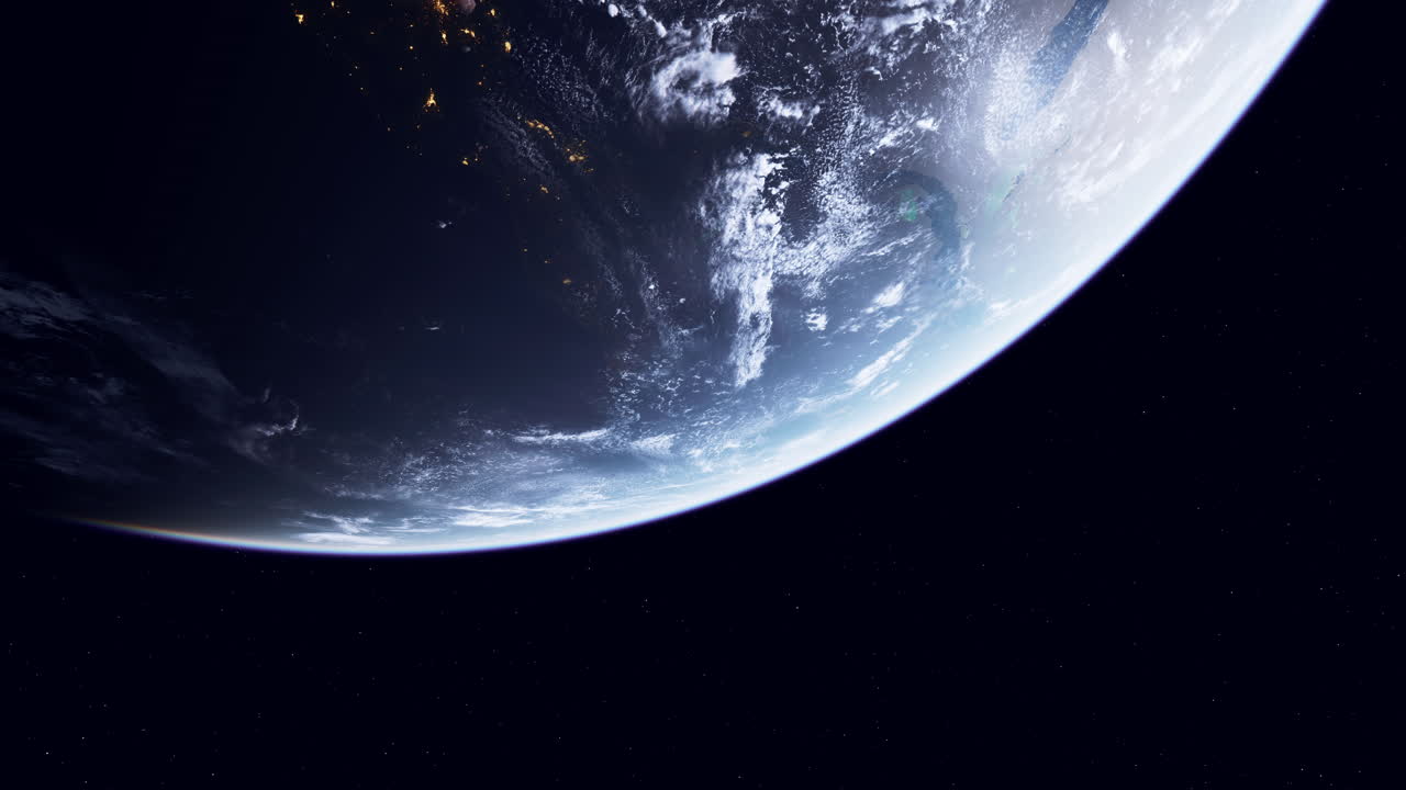 vista nocturna de la tierra desde el espacio