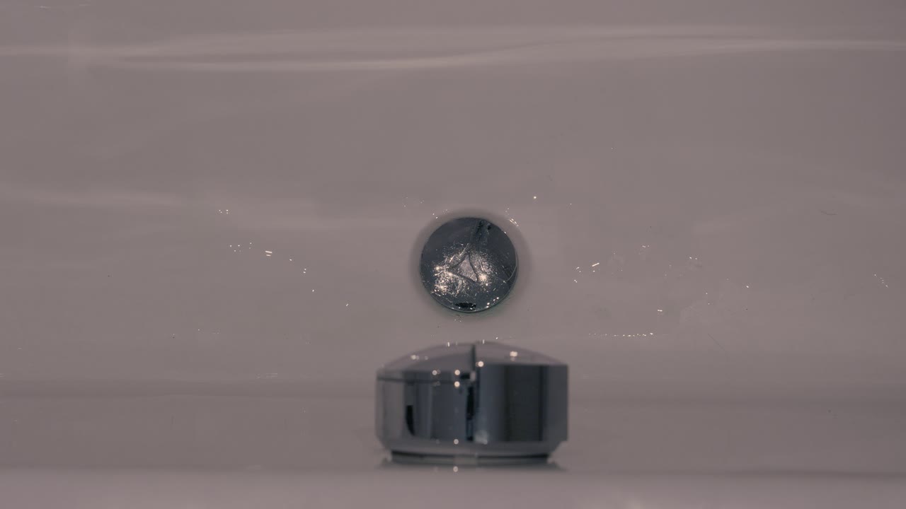 Static birdeye shot from a bathtub into which