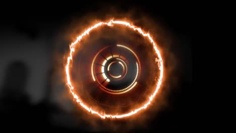 animación de un círculo en movimiento sobre un fondo negro