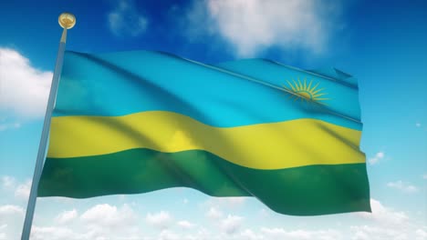 4k bandera muy detallada de ruanda en bucle