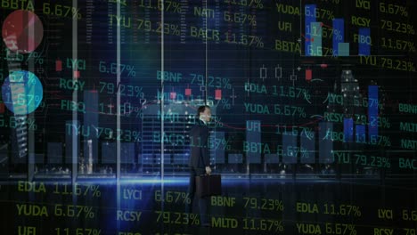 animación de las estadísticas y el procesamiento de datos financieros sobre el empresario en el cargo