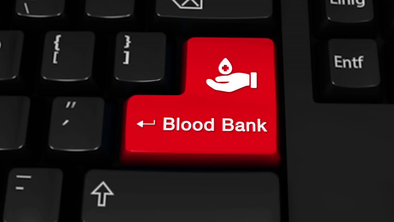 Blood Bank Button on a Keyboard