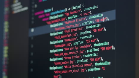 recipe coding display