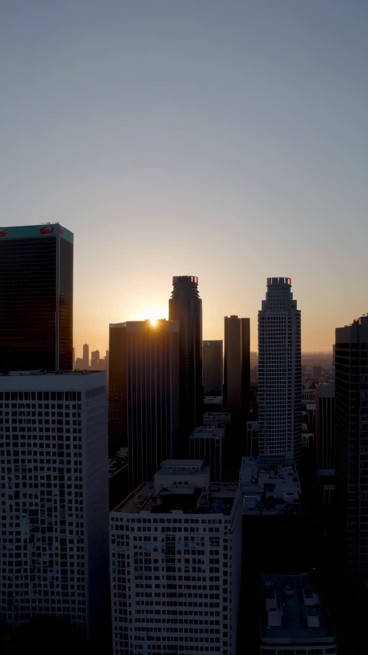 Los Angeles City Skyline at Sunrise/Sunset