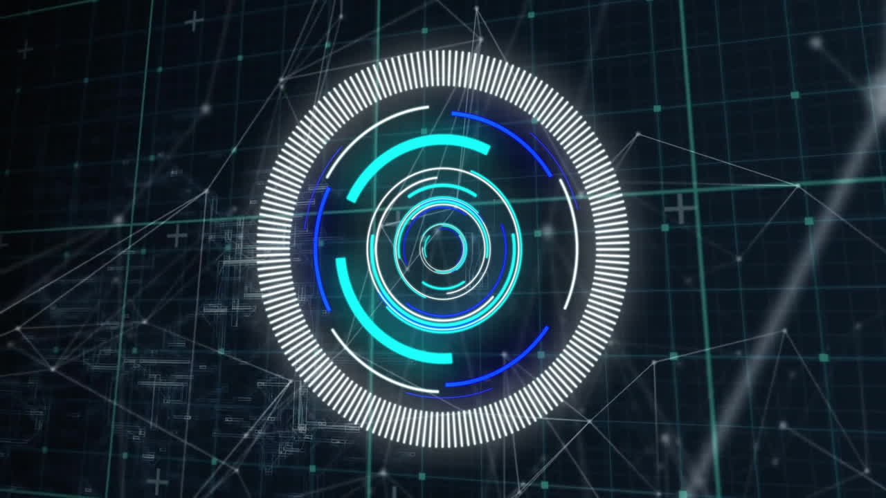 animación del escaneo del alcance a través de la red de conexiones