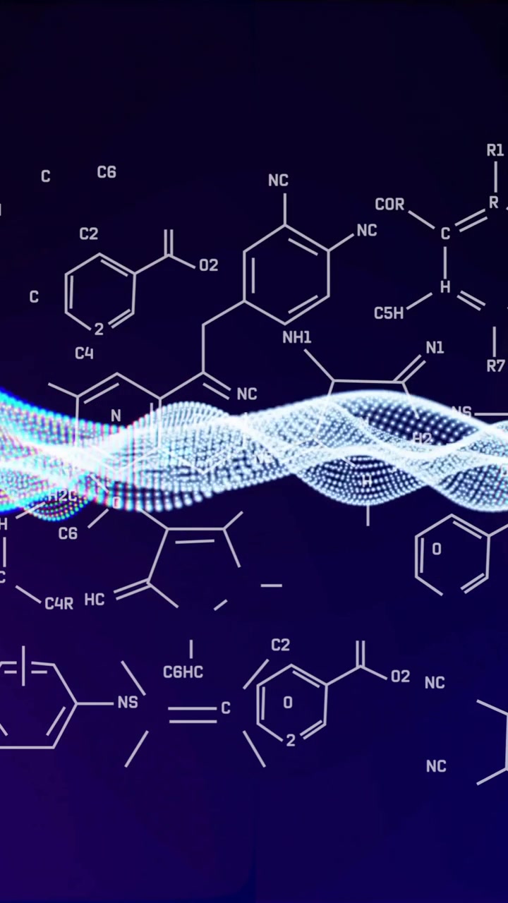 Animation av en DNA-sträng och databehandling.