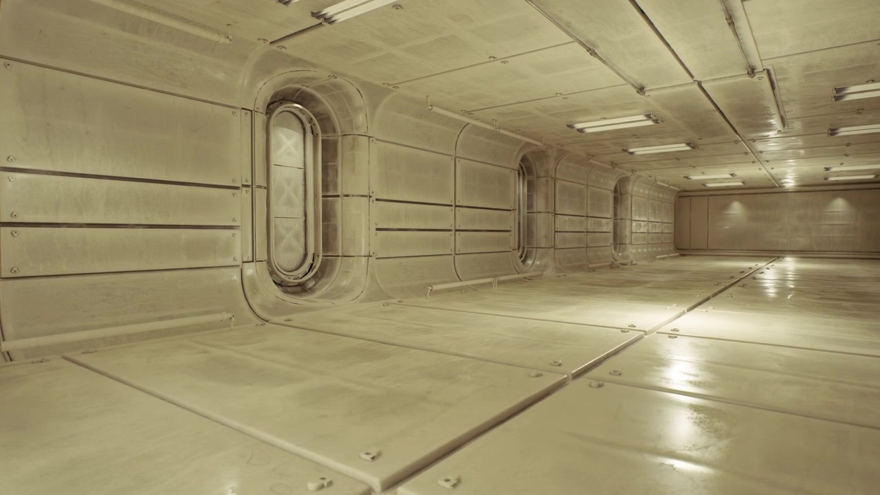 Highly sanitized transport route featuring sensors and bright lighting