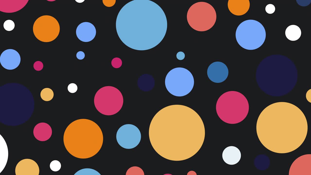 animation of filled circles shapes with turbulence displacement effect