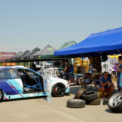 drift cars in garage area