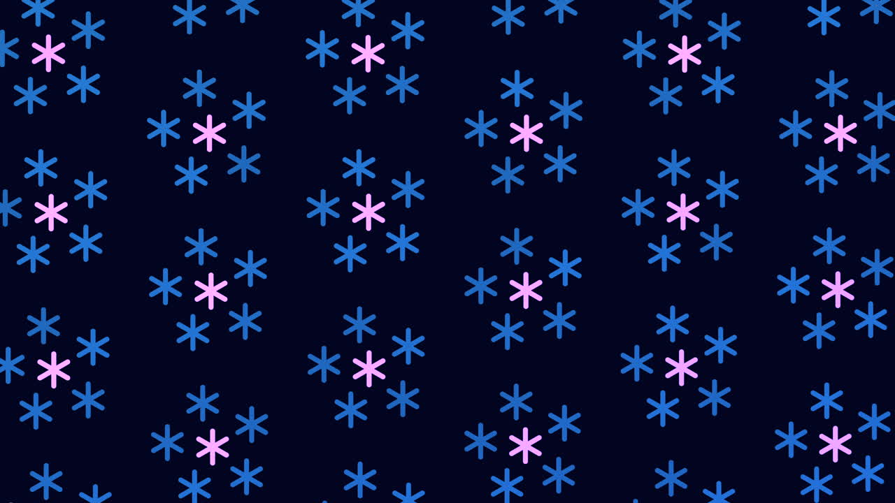 Abstract neon snowflakes pattern