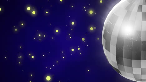 animation of yellow spots over disco ball