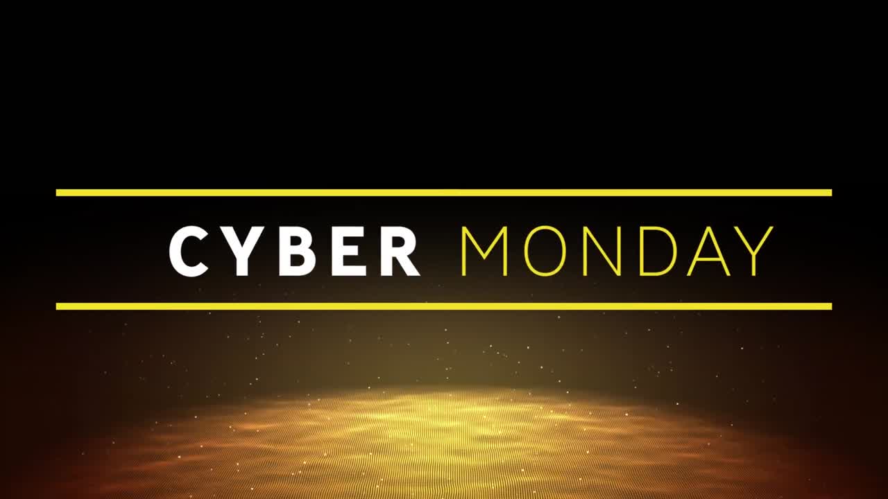 노란색 파도와 함께 사이버 월요일