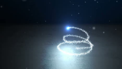 seamless shooting star forming christmas tree with copy space