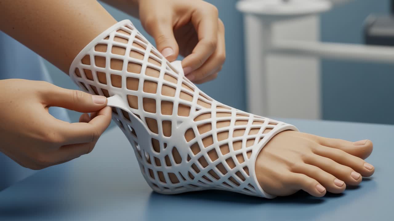 Demonstrating the Application Technique of a Modern Mesh Ankle Support: Ensuring Proper Fit and Comfort in Orthopedic Care