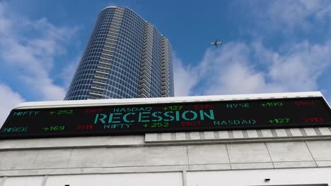 recession stock market board