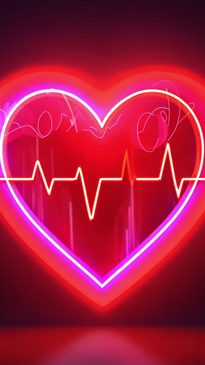 A heart with a red line going through it. The heart is surrounded by a black background