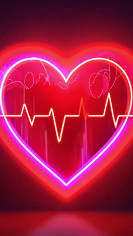 a heart with a red line going through it. the heart is surrounded by a black background