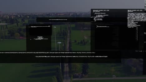 Animation-Der-Datenverarbeitung-über-Dem-Stadtbild