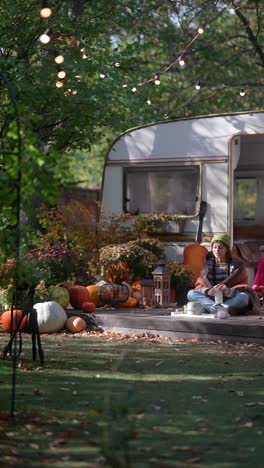 autumn camping trip: cozy relaxation in nature
