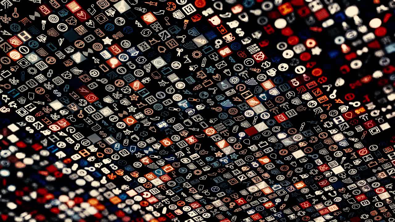 patrón de íconos digitales abstractos