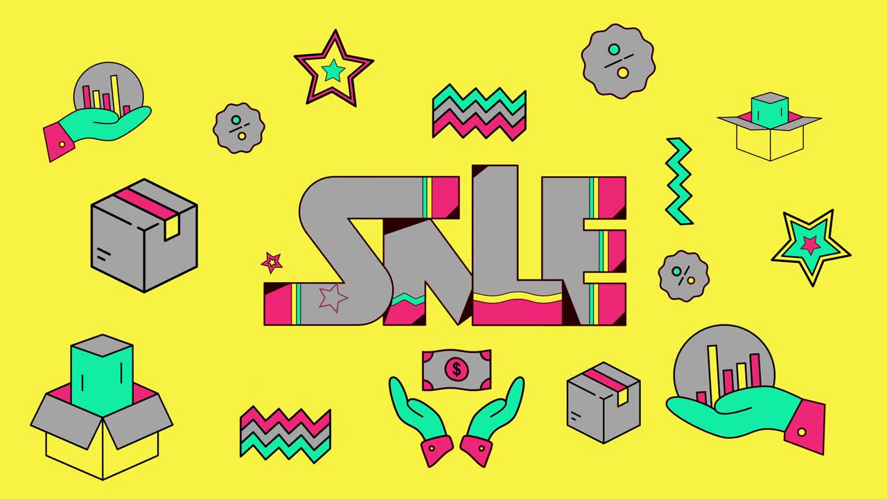 4k 비디오에서 팝 아트 스타일의 노란색 배경 판매